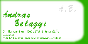 andras belagyi business card